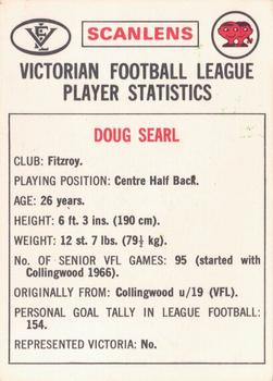 1974 Scanlens VFL #30 Doug Searl Back
